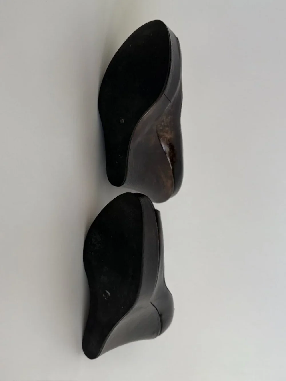 Vintage D&G Metallic Bronze Architectural Wedge Platforms